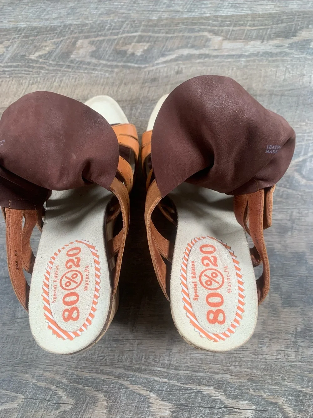 Women’s Boho Wedge Platform Brown Suede and Tan Leather Buckle Sandals